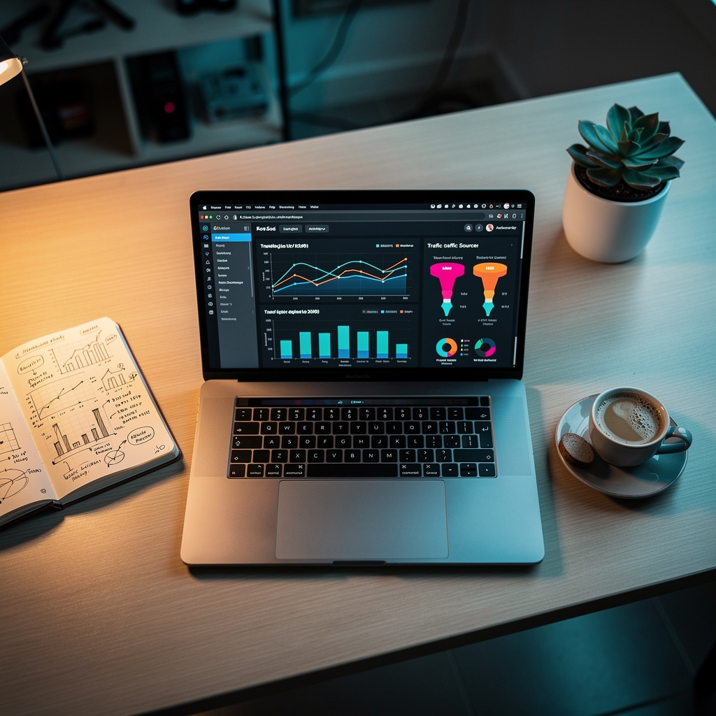Panel de analítica web con datos de tráfico orgánico
